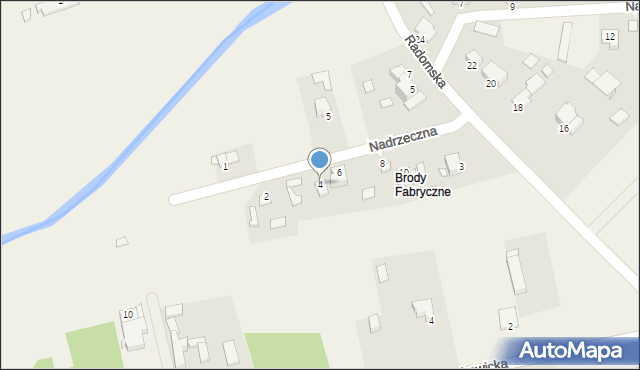 Brody, Nadrzeczna, 4, mapa Brody