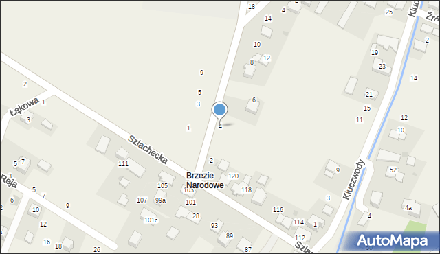 Brzezie, Narodowa, 4, mapa Brzezie