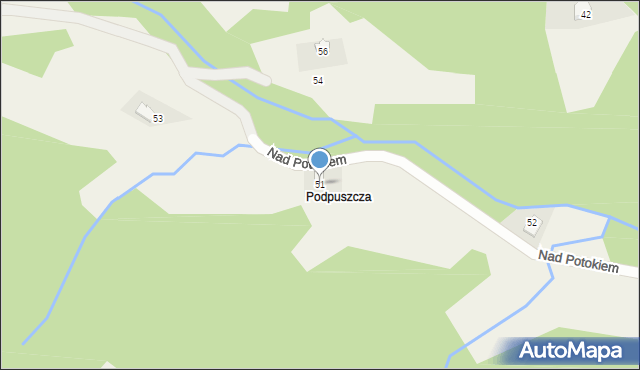 Brzezinka, Nad Potokiem, 51, mapa Brzezinka