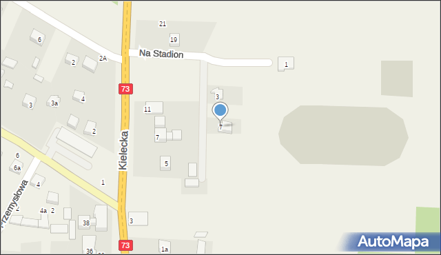 Brzeziny, Na Stadion, 7, mapa Brzeziny