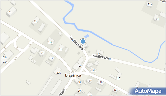 Brzeźnica, Nadbrzeżna, 23, mapa Brzeźnica