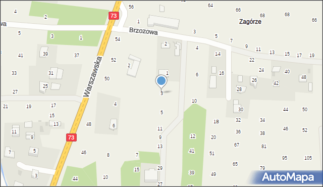 Brzozówka, Nadbrzeżna, 3, mapa Brzozówka