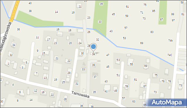 Brzozówka, Nadbrzeżna, 34, mapa Brzozówka