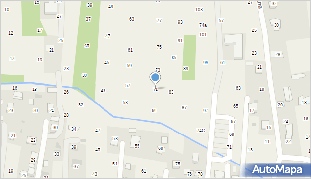 Brzozówka, Nadbrzeżna, 71, mapa Brzozówka