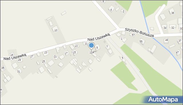 Bucze, Nad Uszewką, 11A, mapa Bucze