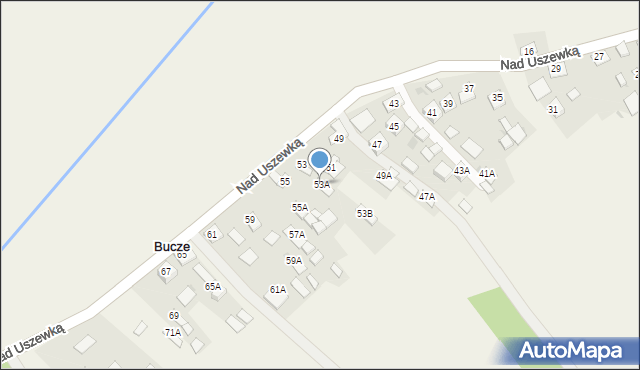 Bucze, Nad Uszewką, 53A, mapa Bucze