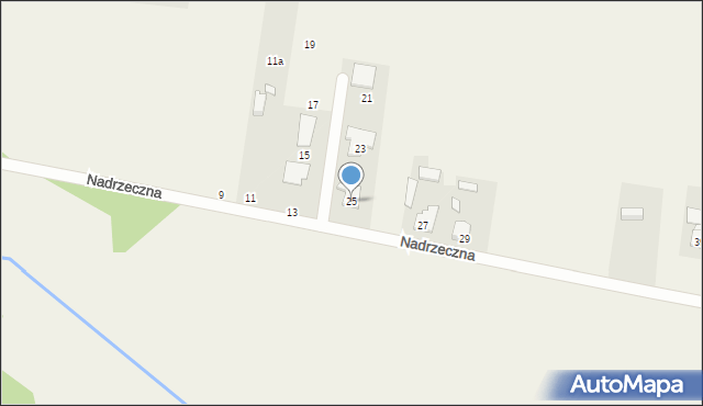 Budziska, Nadrzeczna, 25, mapa Budziska