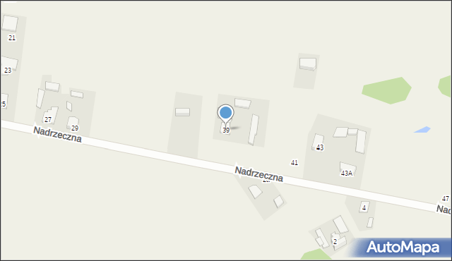 Budziska, Nadrzeczna, 39, mapa Budziska