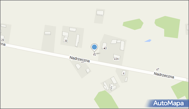 Budziska, Nadrzeczna, 41, mapa Budziska