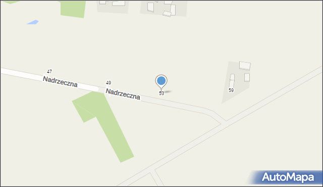 Budziska, Nadrzeczna, 53, mapa Budziska