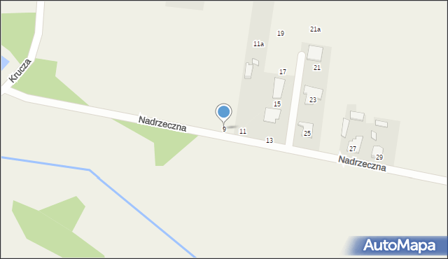 Budziska, Nadrzeczna, 9, mapa Budziska