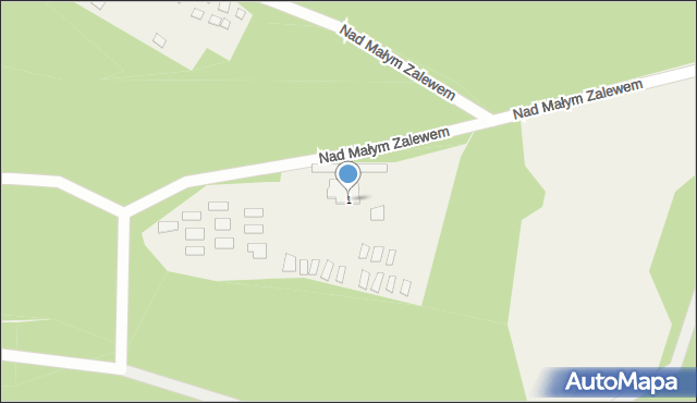 Bycina, Nad Małym Zalewem, 1, mapa Bycina