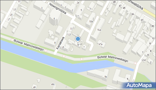 Bydgoszcz, Nad Kanałem, 8, mapa Bydgoszczy