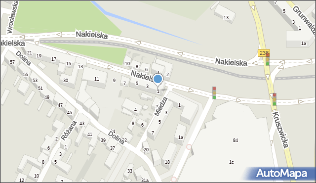 Bydgoszcz, Nakielska, 1, mapa Bydgoszczy