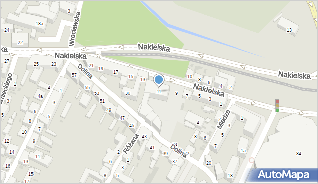 Bydgoszcz, Nakielska, 11, mapa Bydgoszczy