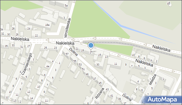 Bydgoszcz, Nakielska, 17, mapa Bydgoszczy