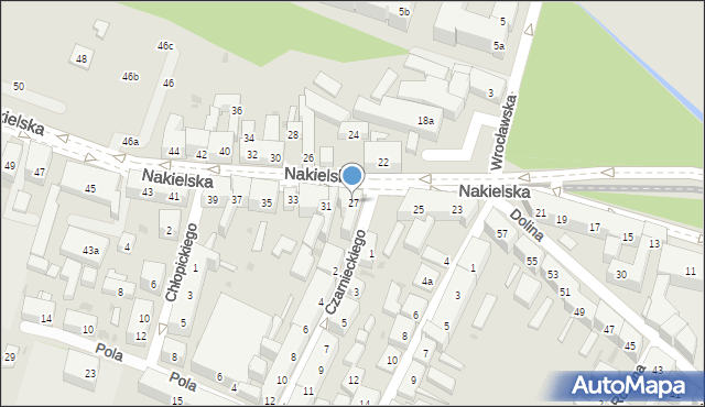 Bydgoszcz, Nakielska, 27, mapa Bydgoszczy