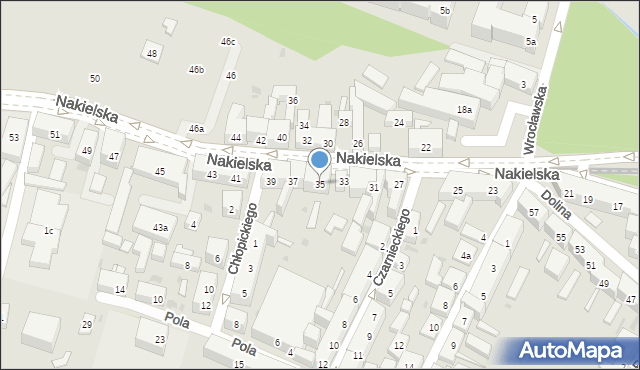 Bydgoszcz, Nakielska, 35, mapa Bydgoszczy