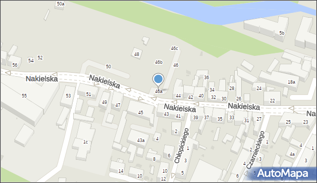 Bydgoszcz, Nakielska, 46a, mapa Bydgoszczy