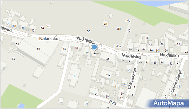 Bydgoszcz, Nakielska, 47, mapa Bydgoszczy