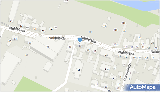 Bydgoszcz, Nakielska, 51, mapa Bydgoszczy