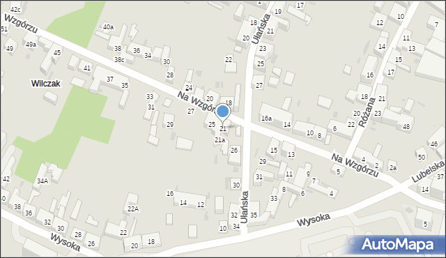 Bydgoszcz, Na Wzgórzu, 21, mapa Bydgoszczy