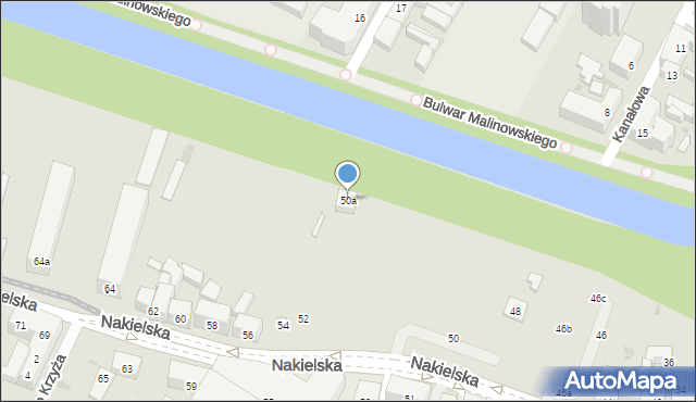 Bydgoszcz, Nakielska, 50a, mapa Bydgoszczy