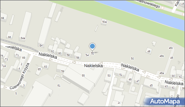 Bydgoszcz, Nakielska, 52, mapa Bydgoszczy