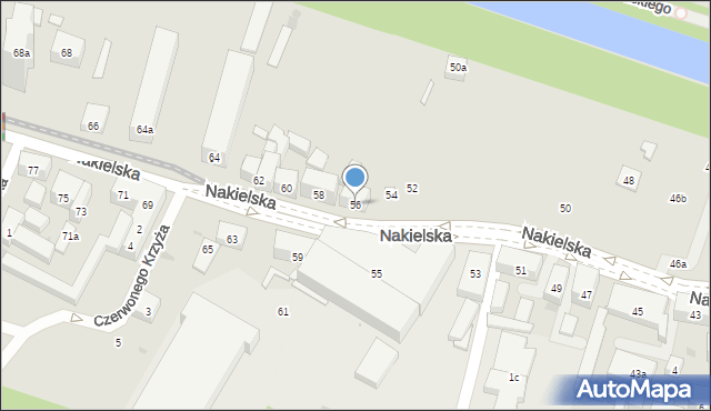 Bydgoszcz, Nakielska, 56, mapa Bydgoszczy