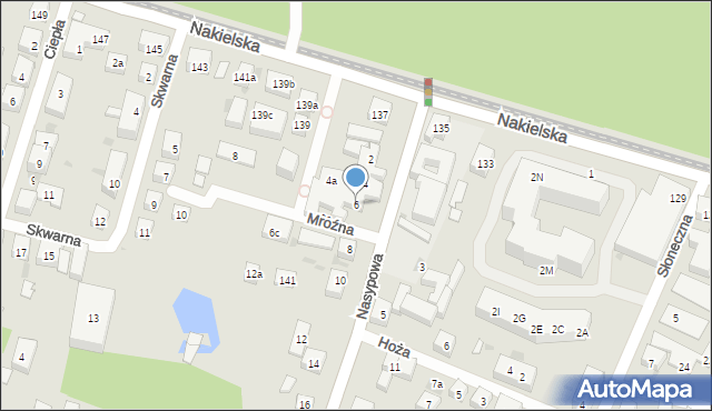 Bydgoszcz, Nasypowa, 6, mapa Bydgoszczy