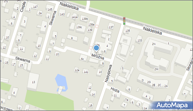 Bydgoszcz, Nasypowa, 8a, mapa Bydgoszczy