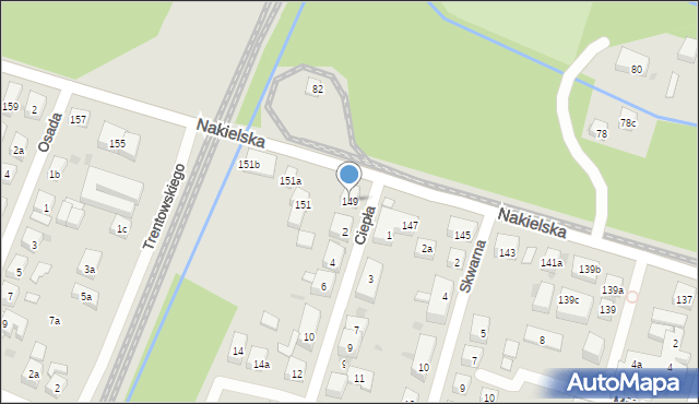 Bydgoszcz, Nakielska, 149, mapa Bydgoszczy