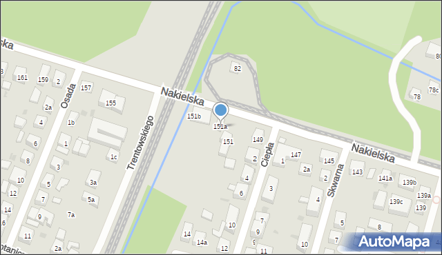 Bydgoszcz, Nakielska, 151a, mapa Bydgoszczy