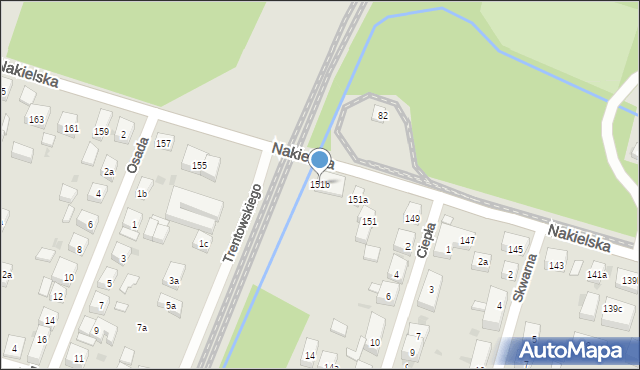 Bydgoszcz, Nakielska, 151b, mapa Bydgoszczy