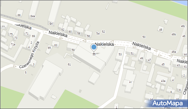 Bydgoszcz, Nakielska, 55, mapa Bydgoszczy