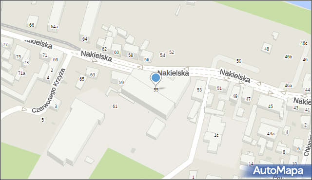 Bydgoszcz, Nakielska, 55, mapa Bydgoszczy