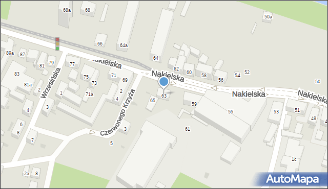 Bydgoszcz, Nakielska, 63, mapa Bydgoszczy