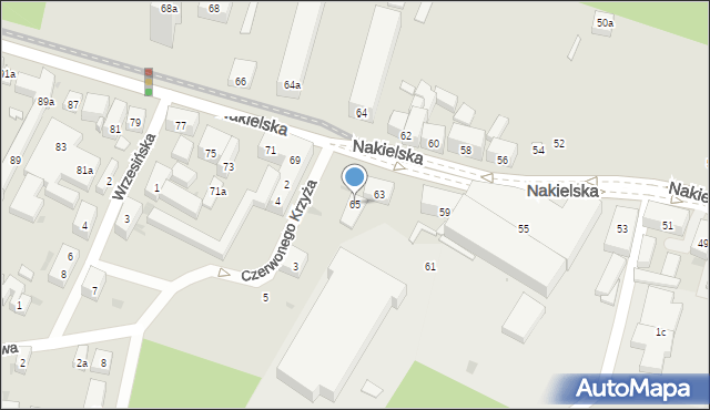 Bydgoszcz, Nakielska, 65, mapa Bydgoszczy