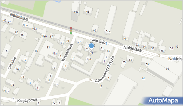 Bydgoszcz, Nakielska, 73, mapa Bydgoszczy