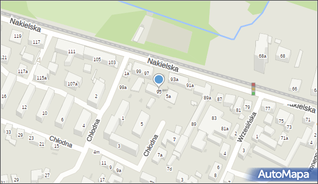 Bydgoszcz, Nakielska, 95, mapa Bydgoszczy