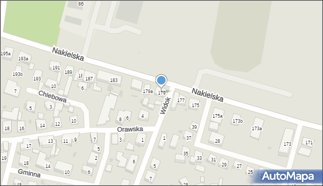 Bydgoszcz, Nakielska, 179, mapa Bydgoszczy