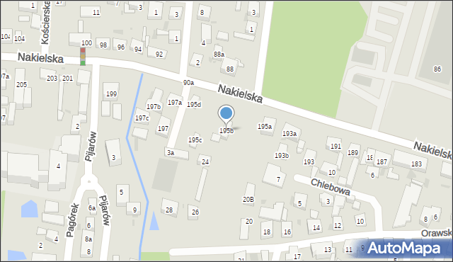 Bydgoszcz, Nakielska, 195b, mapa Bydgoszczy