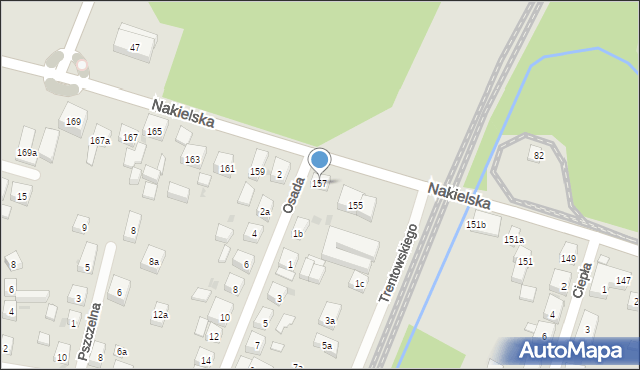 Bydgoszcz, Nakielska, 157, mapa Bydgoszczy