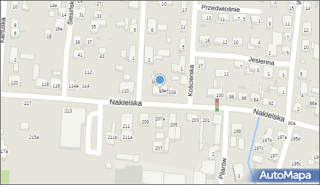 Bydgoszcz, Nakielska, 106, mapa Bydgoszczy