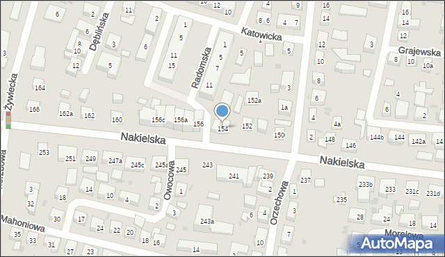 Bydgoszcz, Nakielska, 154, mapa Bydgoszczy