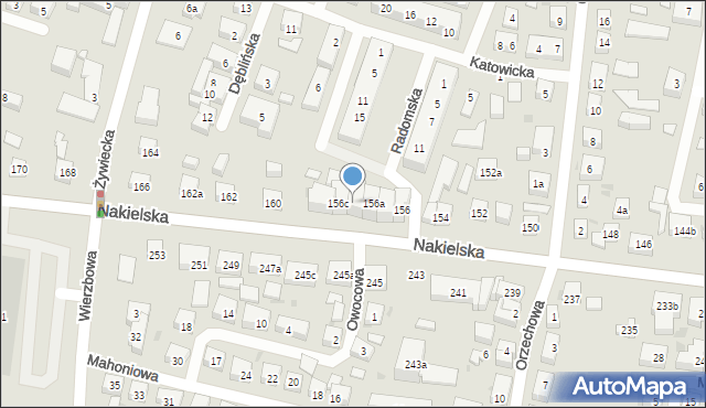 Bydgoszcz, Nakielska, 156b, mapa Bydgoszczy