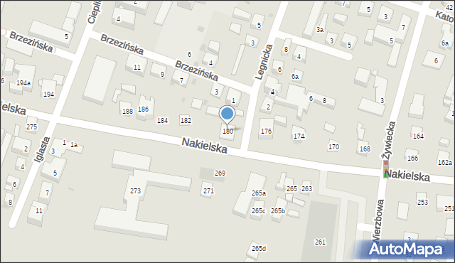 Bydgoszcz, Nakielska, 180, mapa Bydgoszczy