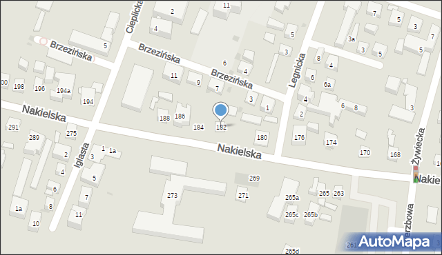 Bydgoszcz, Nakielska, 182, mapa Bydgoszczy