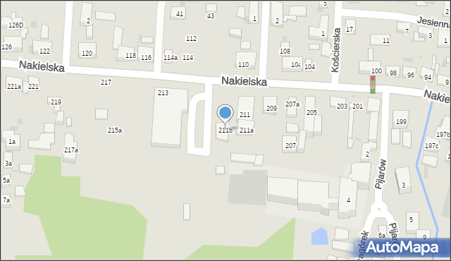 Bydgoszcz, Nakielska, 211b, mapa Bydgoszczy