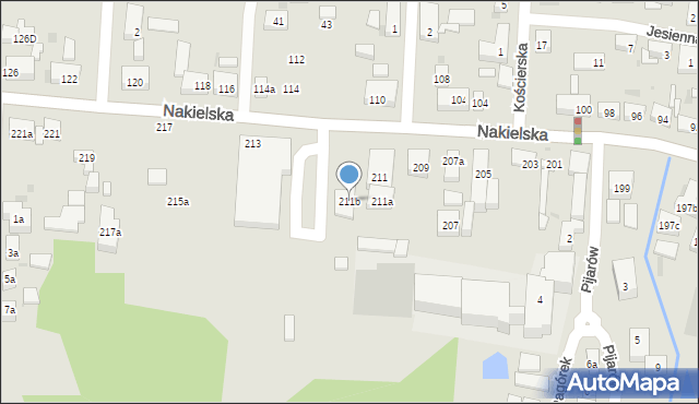 Bydgoszcz, Nakielska, 211b, mapa Bydgoszczy